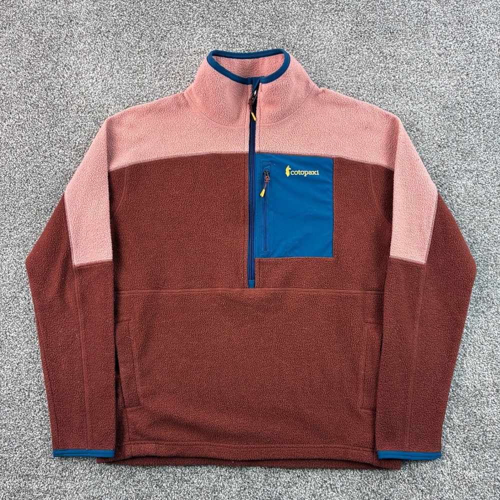 Cotopaxi Teca Fleece Pullover Women's Medium Pink Rust Colorblock 1/4 Zip Jacket